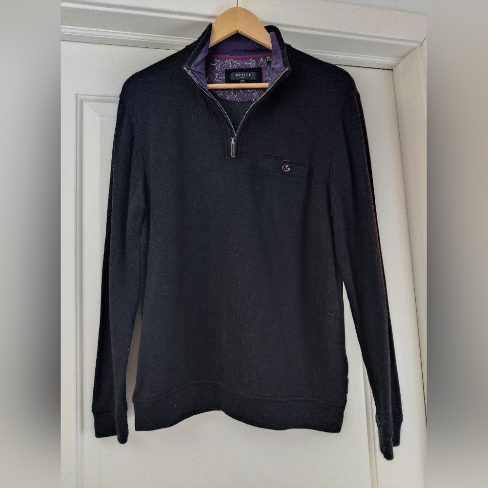 Men's Black Quarter-zip Ted Baker Sweater